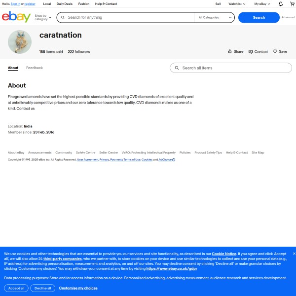 Caratnation : The Lab Created Diamond Store homepage screenshot