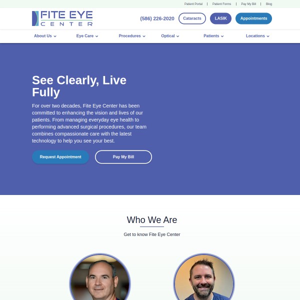 Fite Eye Center homepage screenshot