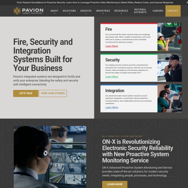 Pavion homepage screenshot