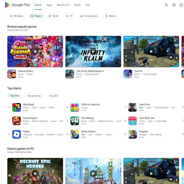 Gameplay store website store
