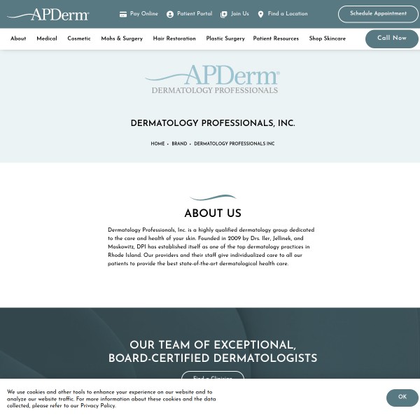 Dermatology Professionals, Inc homepage screenshot