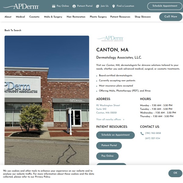 Dermatology Associates, LLC. homepage screenshot