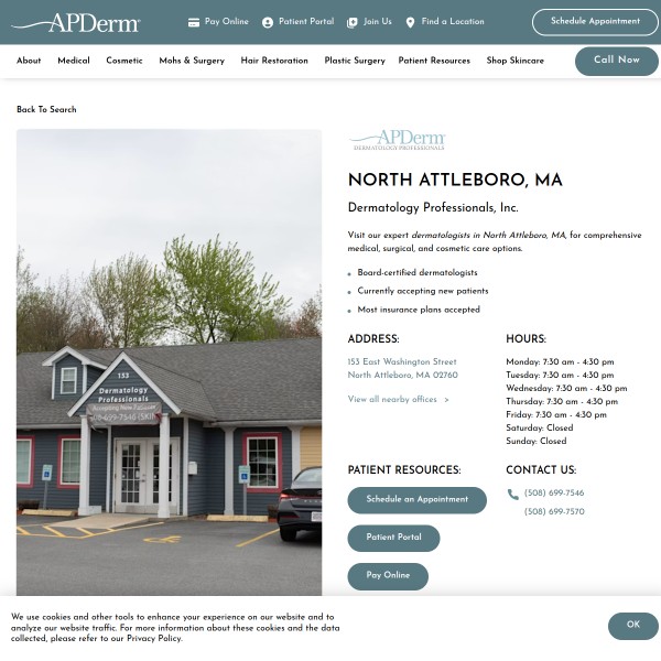 Dermatology Professionals, Inc. homepage screenshot
