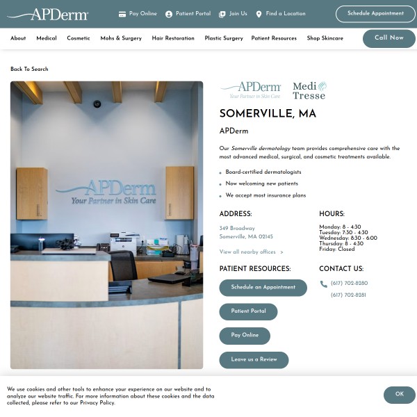 APDerm homepage screenshot