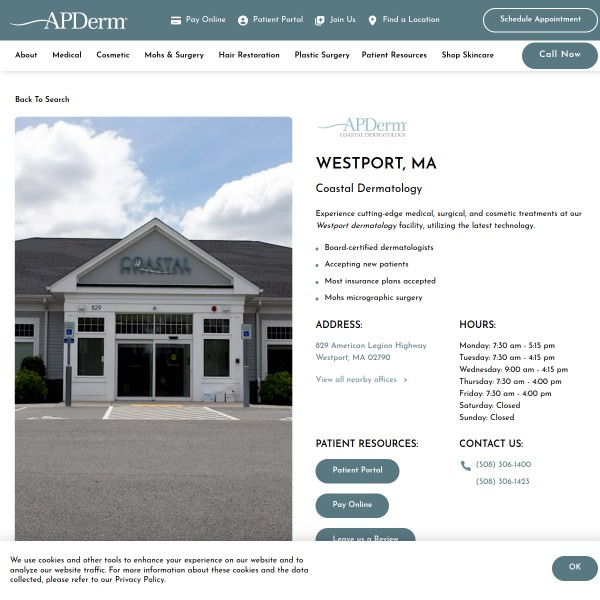 Coastal Dermatology homepage screenshot