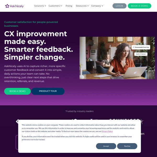 AskNicely homepage screenshot