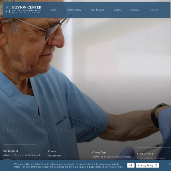 Boston Center for Plastic Surgery homepage screenshot