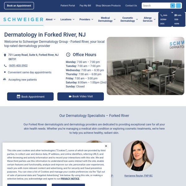 Schweiger Dermatology Group - Forked River homepage screenshot