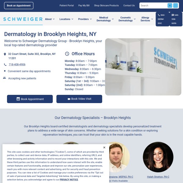 Schweiger Dermatology Group - Brooklyn Heights homepage screenshot