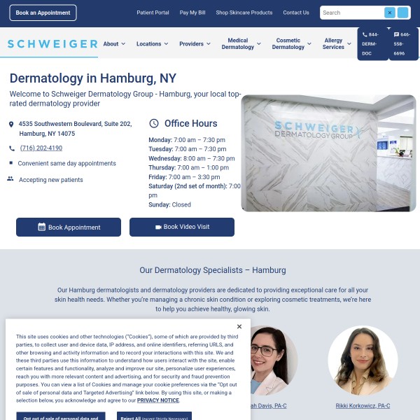 Schweiger Dermatology Group - Hamburg homepage screenshot