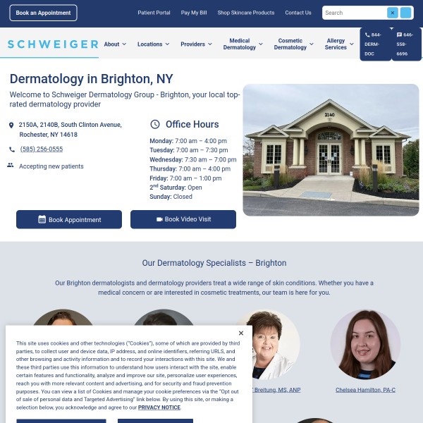 Schweiger Dermatology Group - Brighton homepage screenshot
