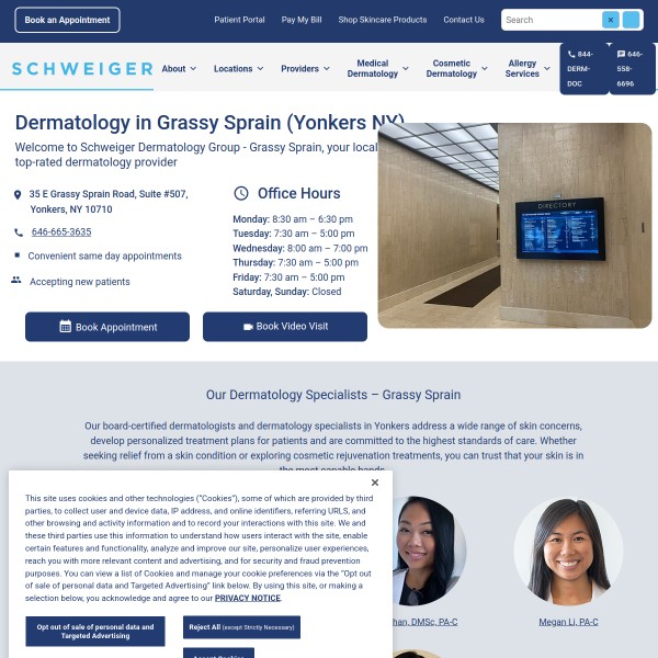 Schweiger Dermatology Group - Grassy Sprain homepage screenshot