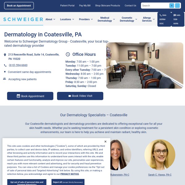 Schweiger Dermatology Group - Coatesville homepage screenshot
