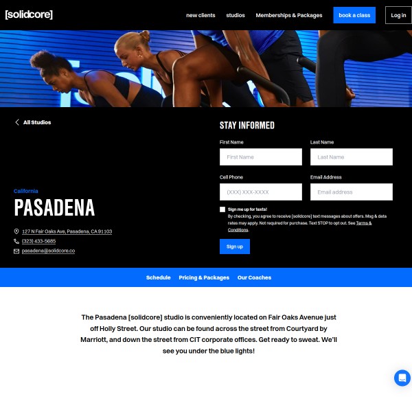[solidcore] Pasadena homepage screenshot