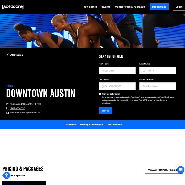 [solidcore] Downtown Austin homepage screenshot