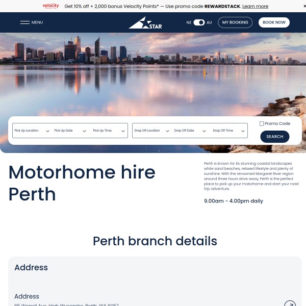 Star RV homepage screenshot