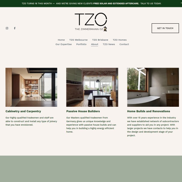 The Zimmermann OZ Pty Ltd homepage screenshot