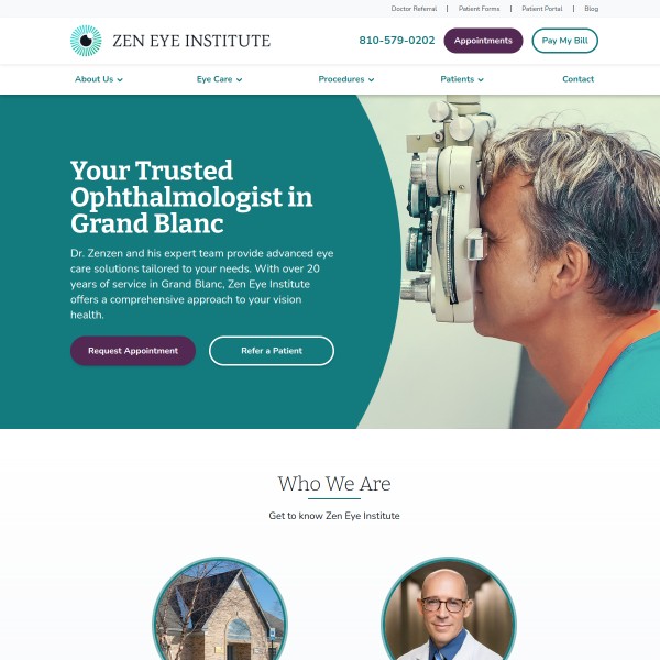 Zen Eye Institute homepage screenshot